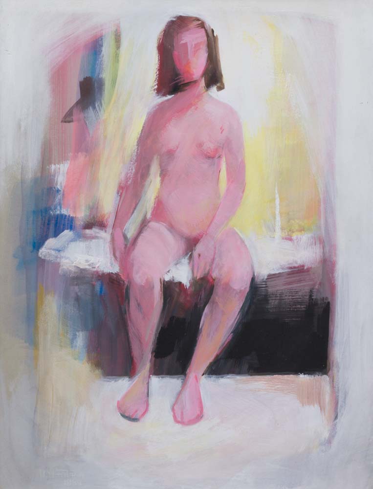 Figur vor Gelb