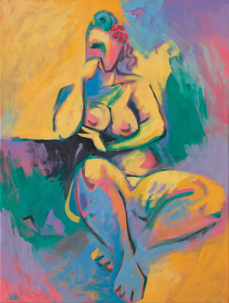 Figur mit Blumendekor