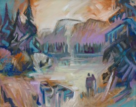Rettungsversuch eines von Unbekannt in Bob-Ross-Manier behandelten Malgrundes